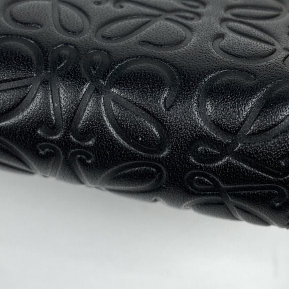 Loewe Repeat Anagram Round Zip Long Wallet Black Leather - Picture 2 of 6